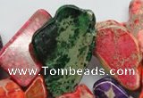 CDT983 15 inches 15*30mm – 26*55mm freeform dyed aqua terra jasper beads