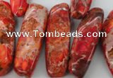 CDT984 15 inches 13*30mm – 16*50mm irregular dyed aqua terra jasper beads