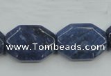 CDU06 15.5 inches 18*25mm octagonal natural blue dumortierite beads