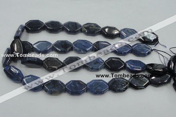 CDU06 15.5 inches 18*25mm octagonal natural blue dumortierite beads