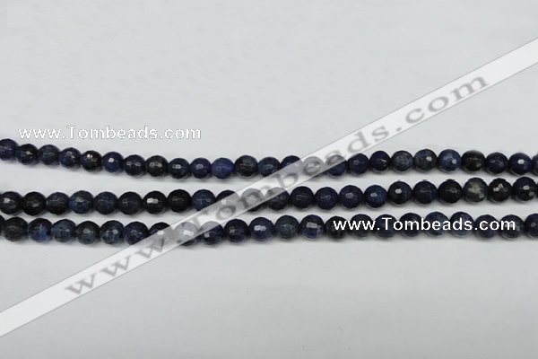 CDU111 15.5 inches 6mm faceted round blue dumortierite beads