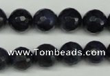 CDU112 15.5 inches 8mm faceted round blue dumortierite beads