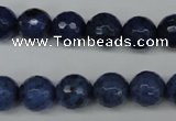 CDU113 15.5 inches 10mm faceted round blue dumortierite beads