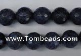 CDU114 15.5 inches 12mm faceted round blue dumortierite beads