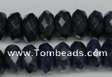 CDU120 15.5 inches 6*10mm faceted rondelle blue dumortierite beads