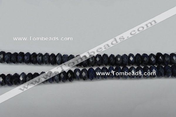 CDU120 15.5 inches 6*10mm faceted rondelle blue dumortierite beads