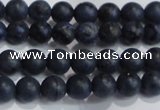 CDU200 15.5 inches 4mm round matte blue dumortierite beads