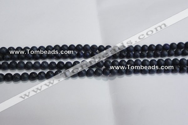 CDU200 15.5 inches 4mm round matte blue dumortierite beads