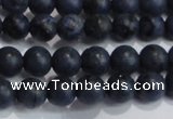 CDU201 15.5 inches 6mm round matte blue dumortierite beads