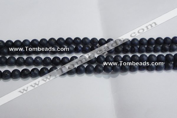 CDU202 15.5 inches 8mm round matte blue dumortierite beads