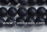 CDU203 15.5 inches 10mm round matte blue dumortierite beads