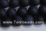 CDU204 15.5 inches 12mm round matte blue dumortierite beads