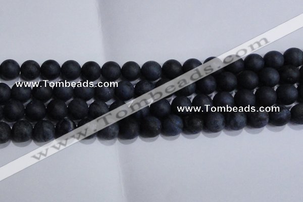 CDU205 15.5 inches 14mm round matte blue dumortierite beads