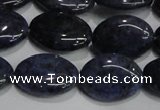 CDU212 15.5 inches 13*18mm oval matte blue dumortierite beads