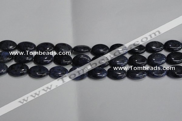 CDU212 15.5 inches 13*18mm oval matte blue dumortierite beads