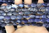 CDU216 15.5 inches 8*12mm faceted oval blue dumortierite beads