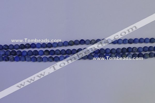 CDU300 15.5 inches 4mm round matte blue dumortierite beads