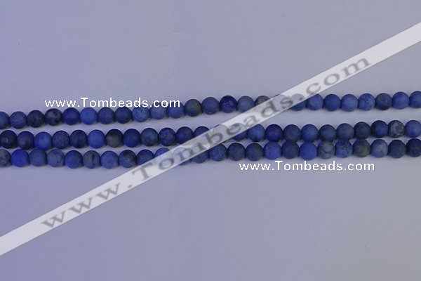 CDU301 15.5 inches 6mm round matte blue dumortierite beads