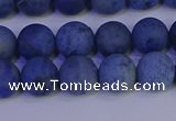 CDU302 15.5 inches 8mm round matte blue dumortierite beads