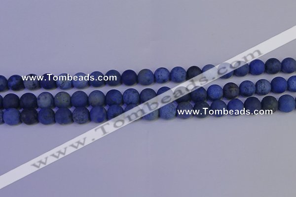 CDU302 15.5 inches 8mm round matte blue dumortierite beads