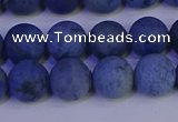 CDU303 15.5 inches 10mm round matte blue dumortierite beads