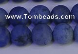 CDU304 15.5 inches 12mm round matte blue dumortierite beads