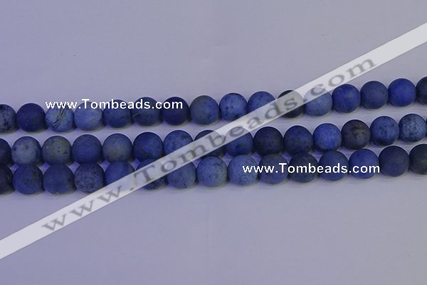 CDU304 15.5 inches 12mm round matte blue dumortierite beads