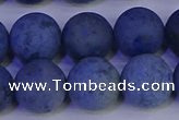 CDU305 15.5 inches 14mm round matte blue dumortierite beads