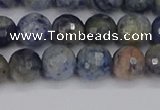 CDU310 15.5 inches 8mm faceted round blue dumortierite beads