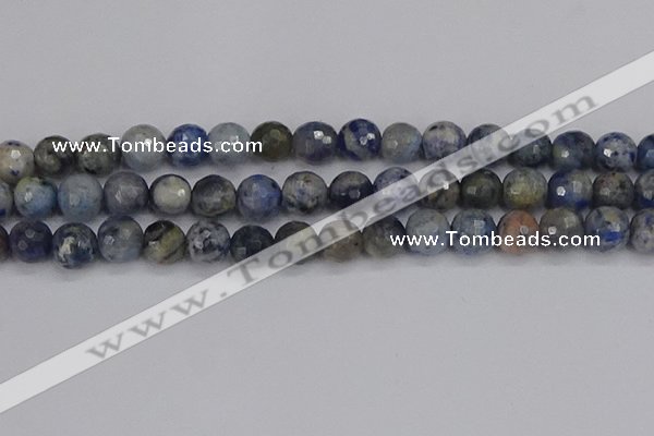 CDU312 15.5 inches 12mm faceted round blue dumortierite beads