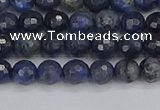 CDU315 15.5 inches 4mm faceted round blue dumortierite beads