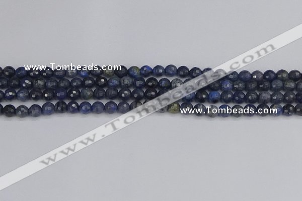 CDU315 15.5 inches 4mm faceted round blue dumortierite beads