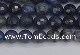 CDU316 15.5 inches 6mm faceted round blue dumortierite beads