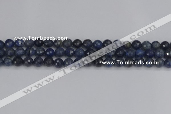 CDU317 15.5 inches 8mm faceted round blue dumortierite beads