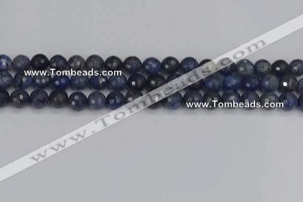 CDU318 15.5 inches 10mm faceted round blue dumortierite beads