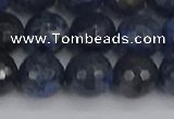 CDU319 15.5 inches 12mm faceted round blue dumortierite beads