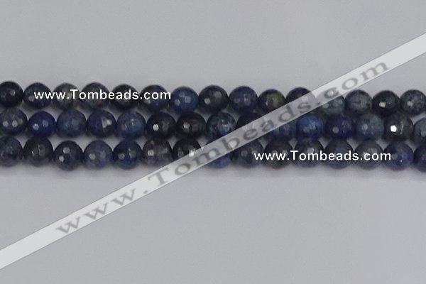 CDU319 15.5 inches 12mm faceted round blue dumortierite beads