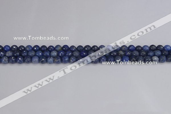 CDU322 15.5 inches 4mm faceted round blue dumortierite beads