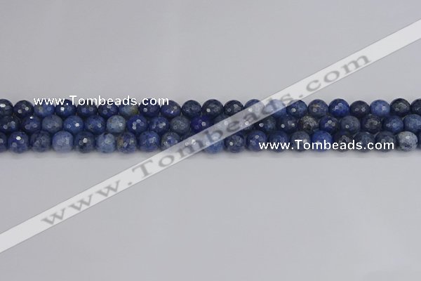 CDU323 15.5 inches 6mm faceted round blue dumortierite beads