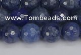 CDU324 15.5 inches 8mm faceted round blue dumortierite beads