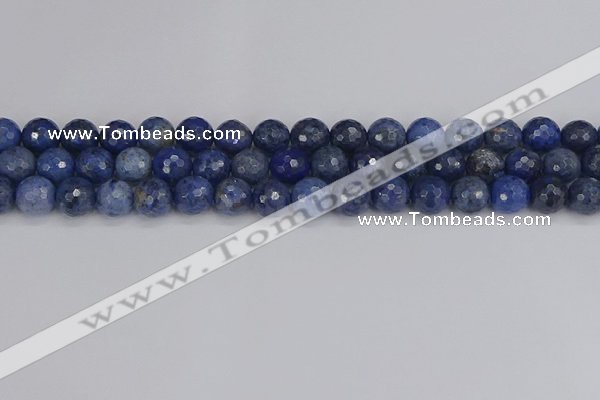 CDU324 15.5 inches 8mm faceted round blue dumortierite beads