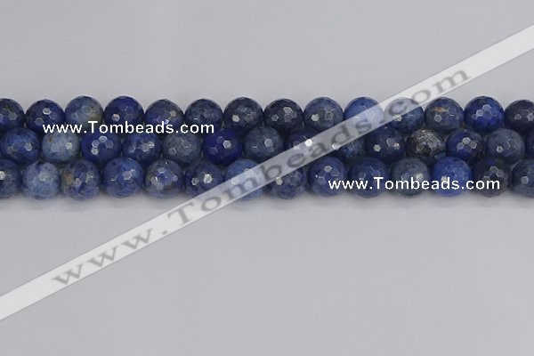 CDU325 15.5 inches 10mm faceted round blue dumortierite beads