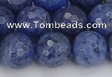 CDU326 15.5 inches 12mm faceted round blue dumortierite beads