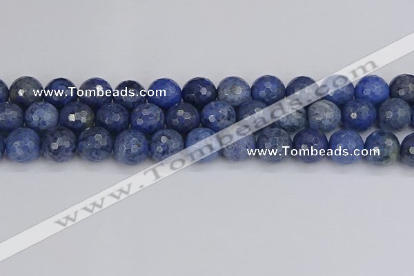 CDU326 15.5 inches 12mm faceted round blue dumortierite beads