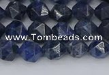 CDU330 15.5 inches 6mm faceted nuggets blue dumortierite beads