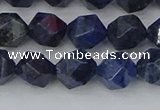 CDU331 15.5 inches 8mm faceted nuggets blue dumortierite beads