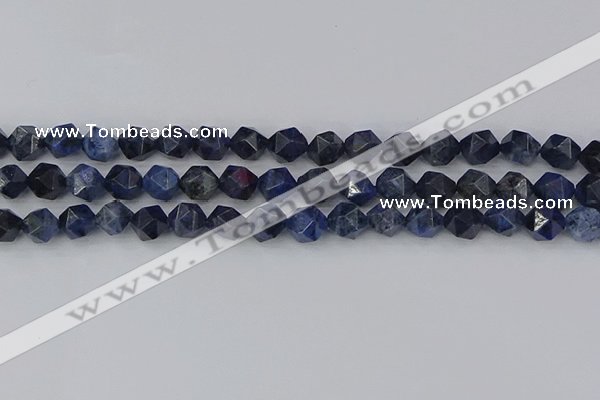 CDU331 15.5 inches 8mm faceted nuggets blue dumortierite beads