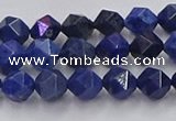 CDU336 15.5 inches 6mm faceted nuggets blue dumortierite beads