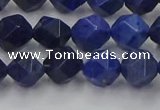 CDU337 15.5 inches 8mm faceted nuggets blue dumortierite beads