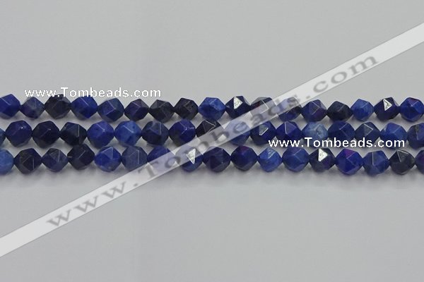 CDU337 15.5 inches 8mm faceted nuggets blue dumortierite beads